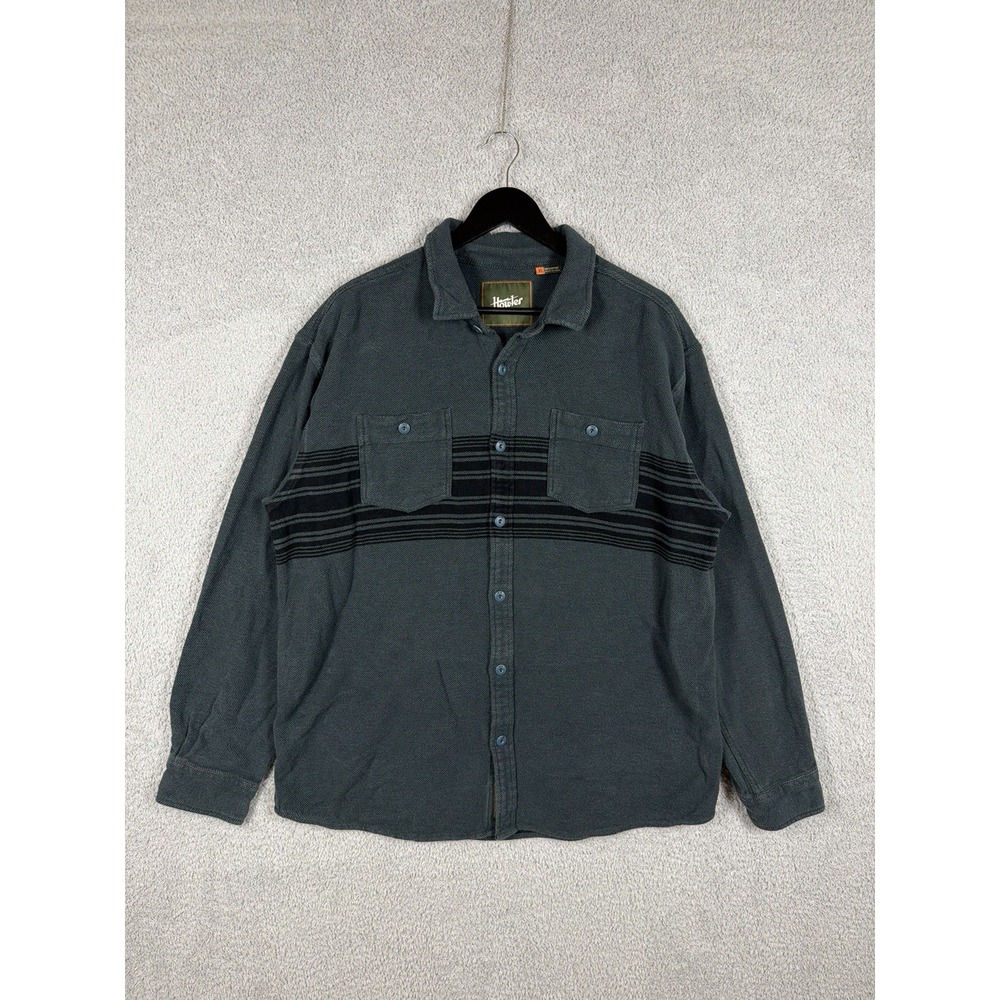 Howler Brothers‎ Rodanthe Blanket Flannel Longsleeve Size XL Petrol Blue/Green